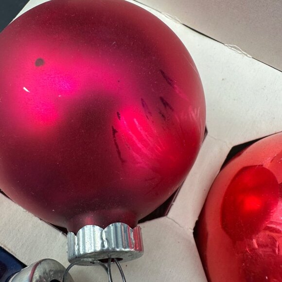 Vintage Christmas Ornaments Glass Rainbow USA Box of 12 Retro Tree Decoration - Picture 11 of 16